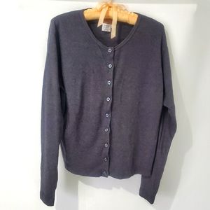 Cardigan Gray Sweater Angora Sport Cottagora Large